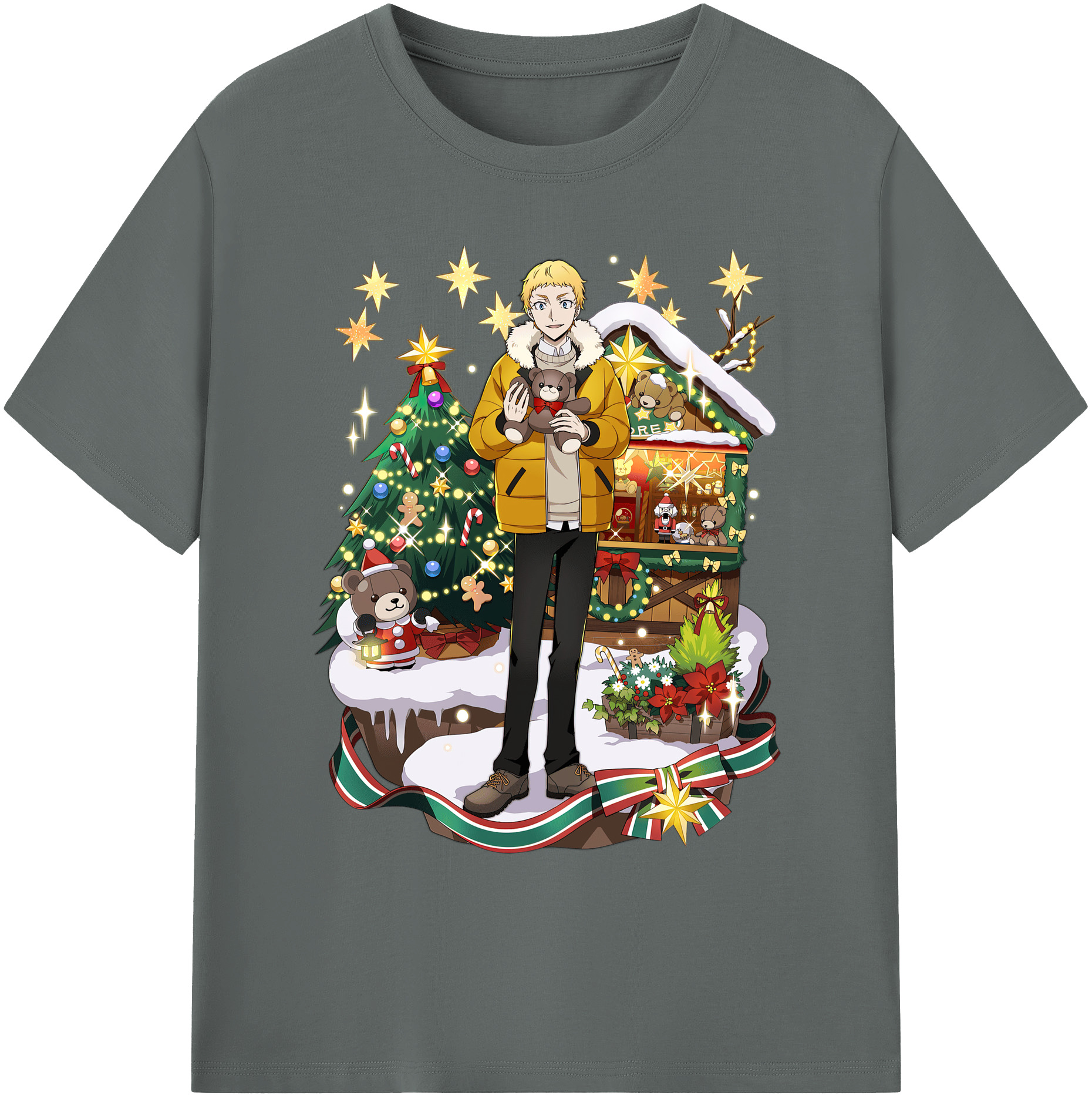 （画像用） 文豪ストレイドッグス Bungo Stray Dogs 綿100％ メンズ半袖Tシャツ｜肌触りやわらか＆通気性